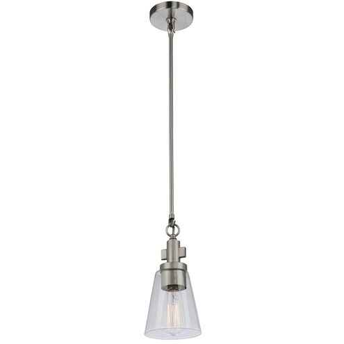 Clarence 1 Light 5.5 inch Brushed Nickel Down Pendant Ceiling Light